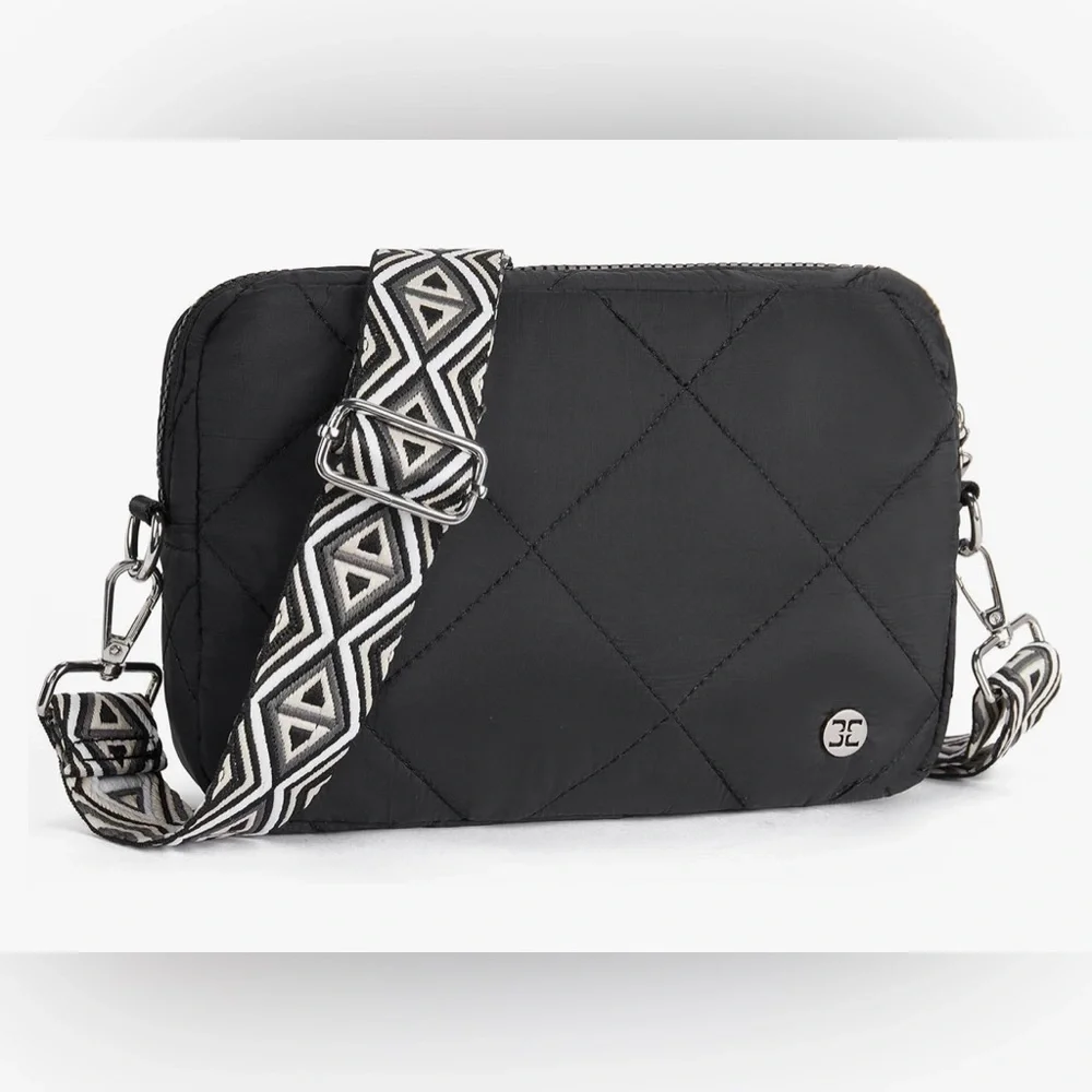 Telena | Quilted Crossbody Shoulder Puffer Lightweight Black Bag | NWOT NEW